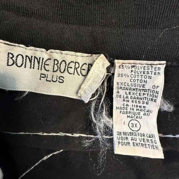 Bonnie Boerer Plus Black Star Sequin Tunic Top Macau 3X - Picture 4 of 6